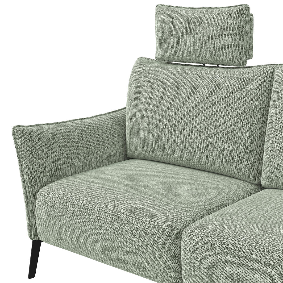 3-SITZER-SOFA Chenille Greige  - Greige/Schwarz, Konventionell, Textil/Metall (184/90/92cm) - Elegando
