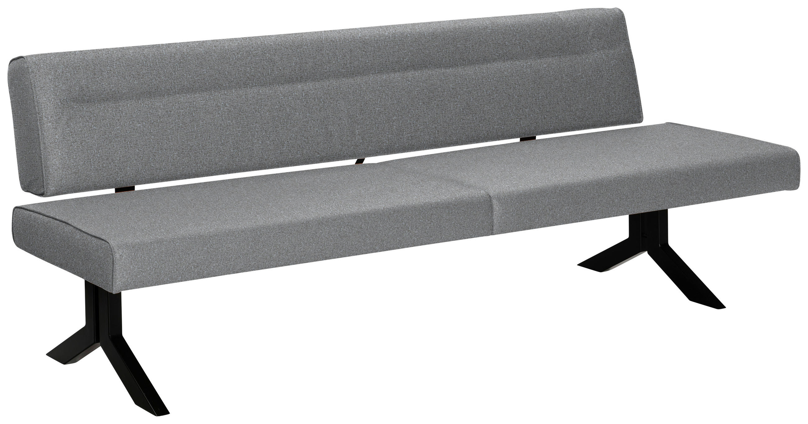 SITZBANK 220/87/70-86 cm  in Hellgrau  - Hellgrau/Schwarz, KONVENTIONELL, Textil/Metall (220/87/70-86cm) - Moderano
