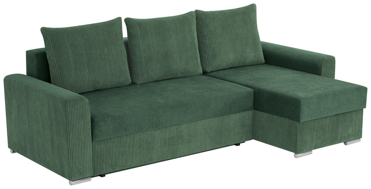 Freisteller von Livetastic ECKSOFA Grün Cord, Mikrofaser.