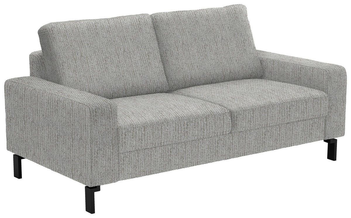 2-SITZER-SOFA in Flachgewebe Silberfarben  - Silberfarben/Schwarz, Design, Textil/Metall (178/86/97cm) - Hom`in