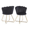 STUHL-SET 2 Stück  in Samt  - Goldfarben/Schwarz, MODERN, Textil/Metall (69,5/85/66cm) - Livetastic