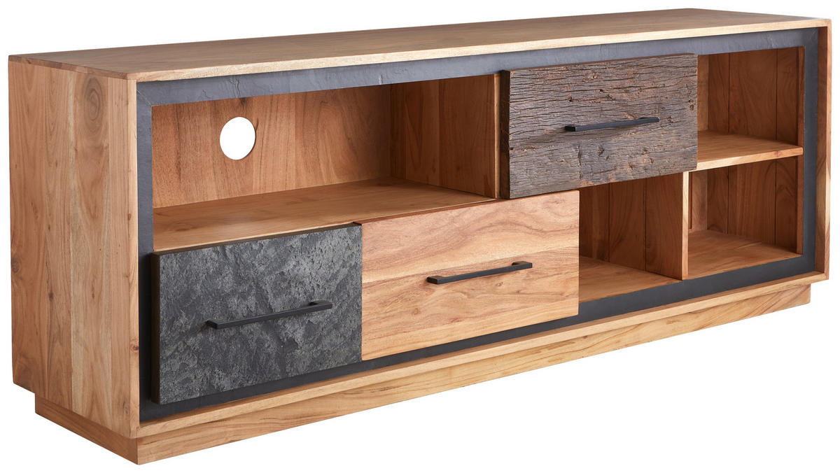 NISKA KOMODA   160/60/40 cm   braon, boja akacije, tamnosiva   - tamnosiva/boja akacije, Trendi, metal/drvo (160/60/40cm) - Landscape