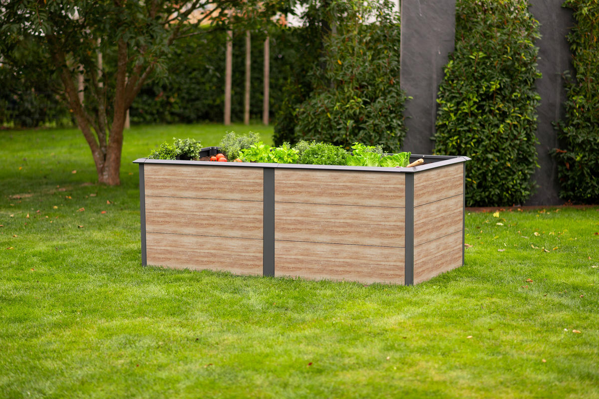 HOCHBEET Primus  - Lärchefarben, KONVENTIONELL, Metall (100/200/77cm) - Ambia Garden