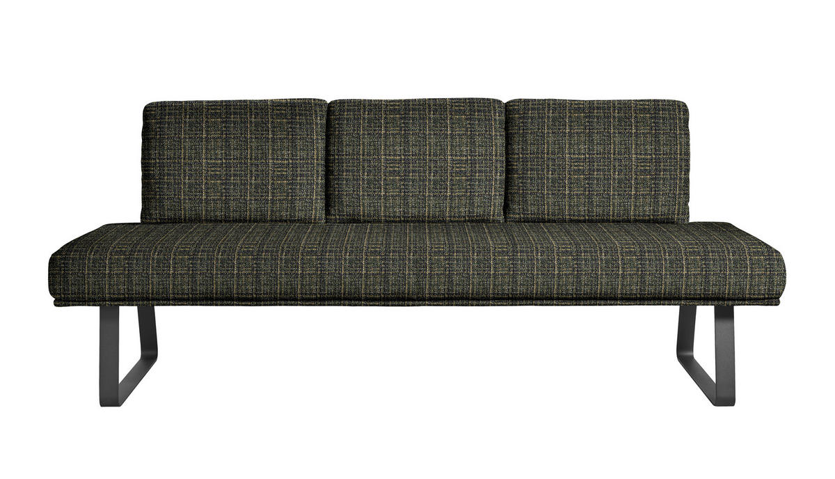 SITZBANK 209/92/78 cm  in Grün, Schwarz  - Schwarz/Grün, Design, Textil/Metall (209/92/78cm) - Dieter Knoll