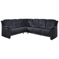 ECKSOFA in Mikrofaser Dunkelblau  - Beige/Alufarben, Konventionell, Textil/Metall (223/275cm) - Beldomo Comfort