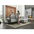 ECKSOFA  in Webstoff Ecru  - Ecru/Schwarz, KONVENTIONELL, Textil/Metall (277/201cm) - Dieter Knoll