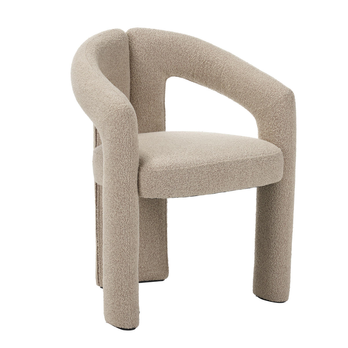 STUHL-SET 2 Stück  in Stahl Bouclé  - Sandfarben, MODERN, Textil/Metall (60/78/57cm) - Livetastic