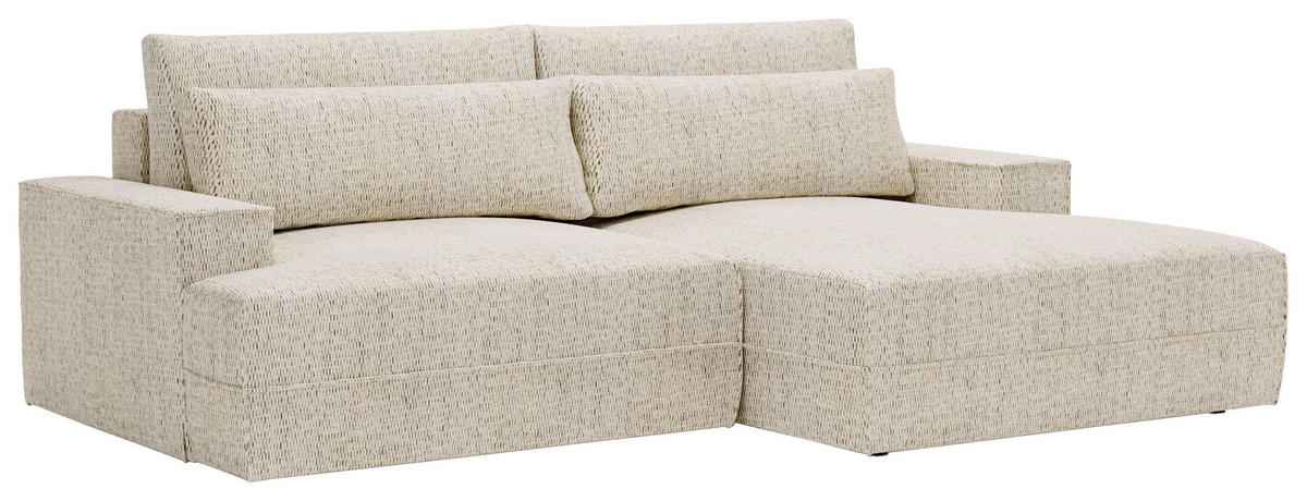 ECKSOFA in Struktur Beige  - Beige/Schwarz, Design, Kunststoff/Textil (272/156cm) - Livetastic