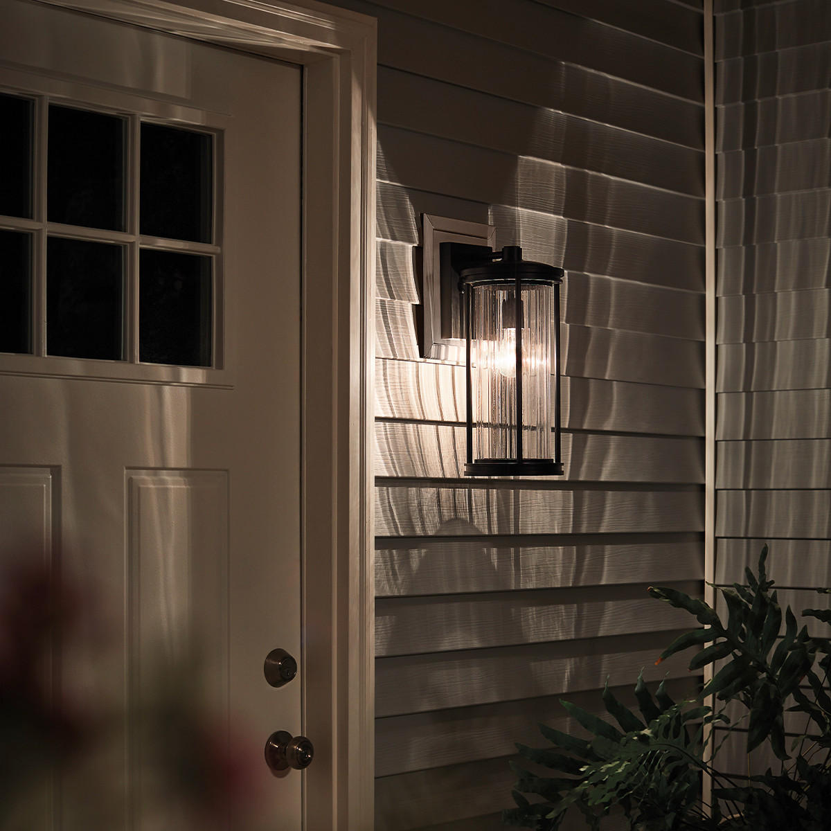 VÄGGLAMPA FÖR UTOMHUS - svart, Klassisk, metall/glas (17.9/40.6/20.3cm) - Elstead Lighting