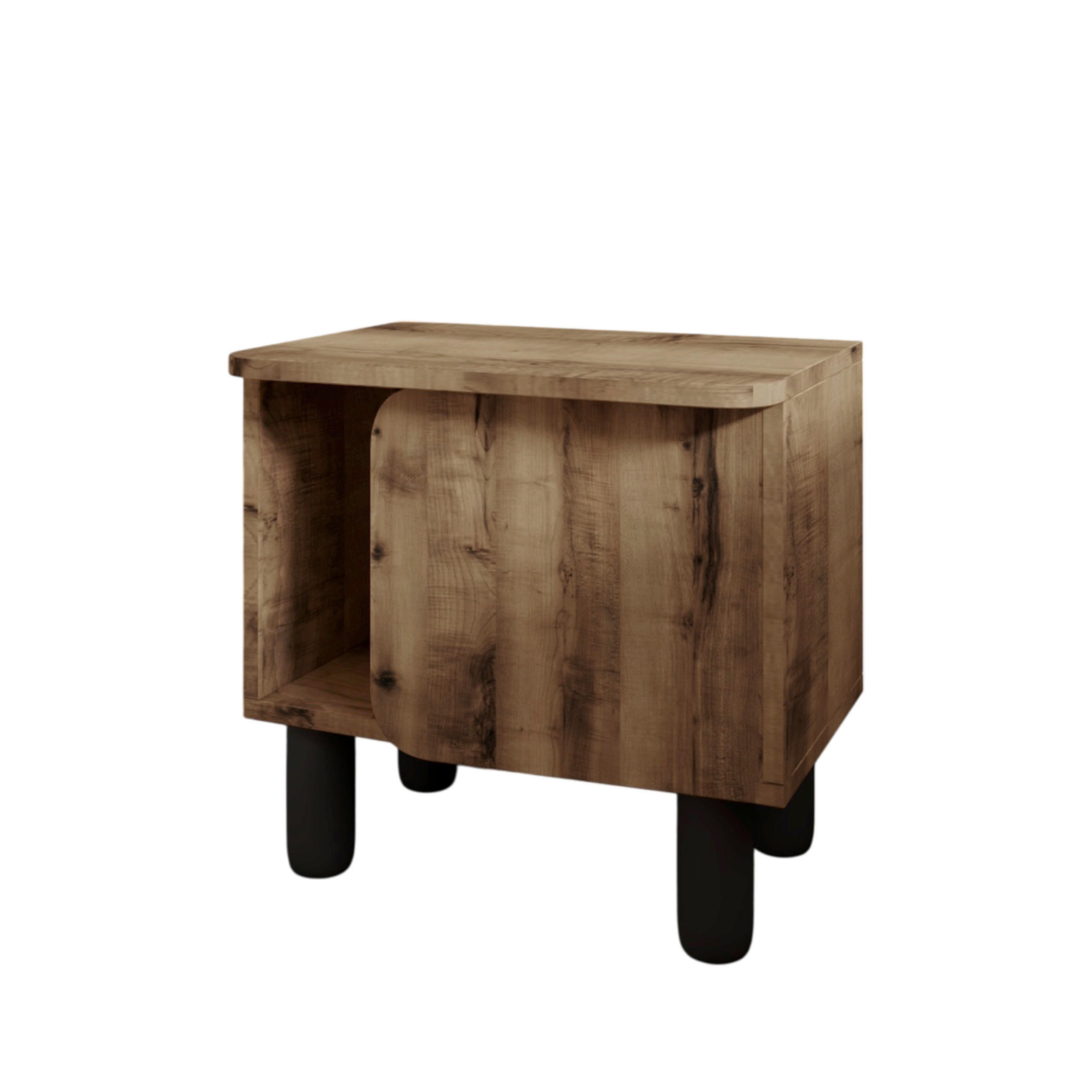 Livetastic Nachttisch River Nachttisch Nussbaum 50x30x49 cm