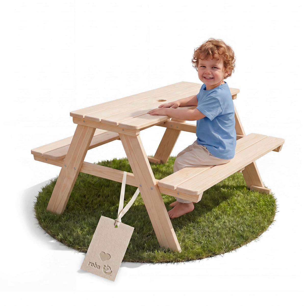 KINDERSPIELTISCH  - Naturfarben, Basics, Holz (89/50/84,5cm) - Roba