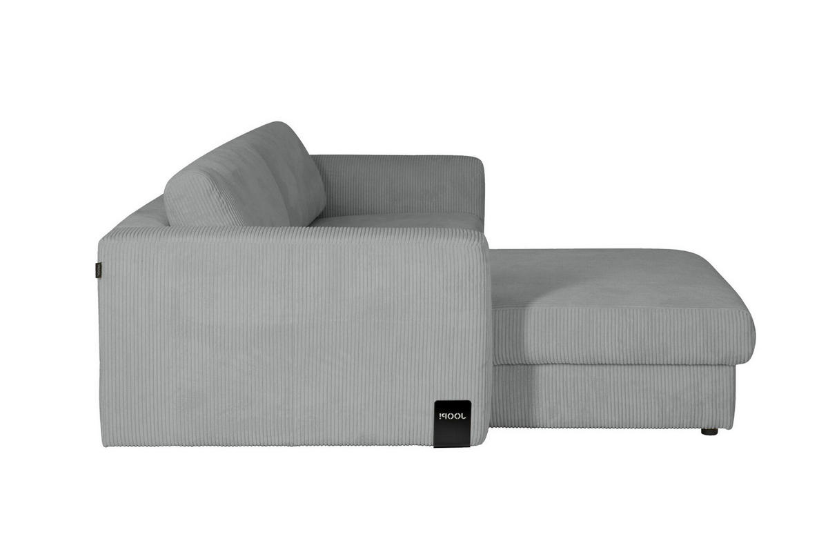 ECKSOFA JOOP Hellblau, Hellgrau Cord Rücken echt  - Hellgrau/Schwarz, KONVENTIONELL, Kunststoff/Textil (192/269cm) - Joop!