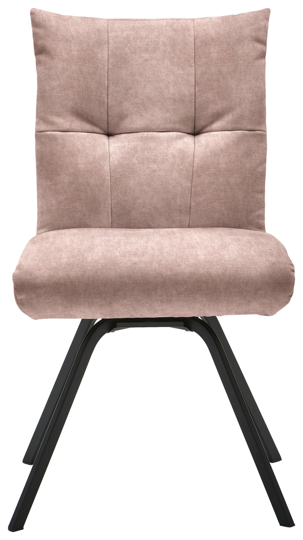 STUHL  in Velours Textil  - Altrosa/Schwarz, Design, Textil/Metall (50/84/68cm) - Welnova