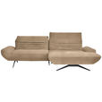 ECKSOFA  in Teddystoff Braun  280/170-195 cm  - Schwarz/Braun, Design, Textil/Metall (280/170-195cm) - Dieter Knoll