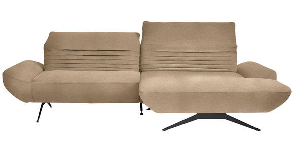ECKSOFA  in Teddystoff Braun  280/170-195 cm  - Schwarz/Braun, Design, Textil/Metall (280/170-195cm) - Dieter Knoll