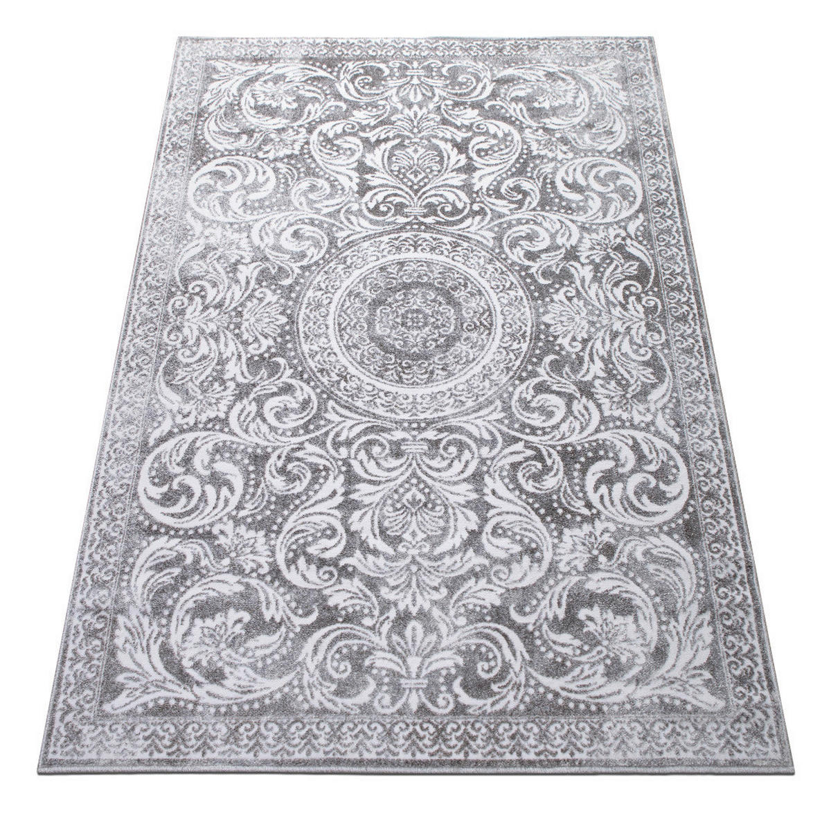 VINTAGE-TEPPICH 160/230 cm Victoria Grau, Weiß  - Weiß/Grau, Design, Kunststoff/Textil (160/230cm) - Novel