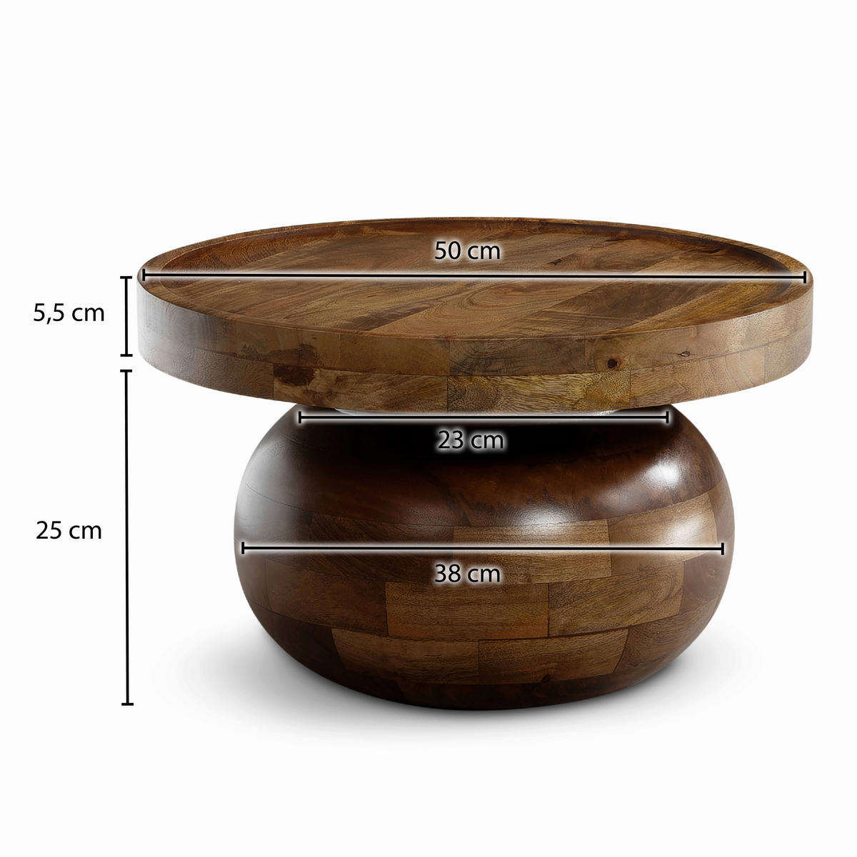 KLUB STOLIĆ - smeđa, Design, drvo (50/50/30,5cm) - MID.YOU