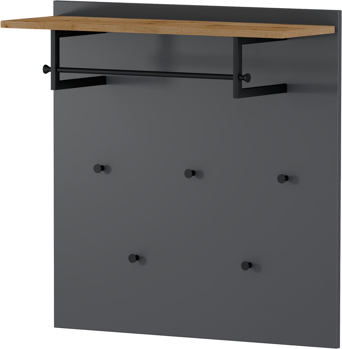 GARDEROBNI PANEL  antracit, crna, boje hrasta   metal, drvni materijal  - boje hrasta/crna, Design, drvni materijal/metal (88/88/29cm) - Dieter Knoll