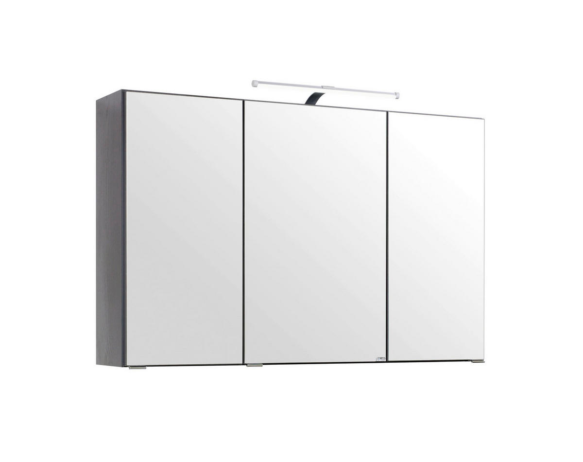 SPIEGELSCHRANK 100/64/20 cm  - Chromfarben/Graphitfarben, KONVENTIONELL, Glas/Holzwerkstoff (100/64/20cm) - Xora