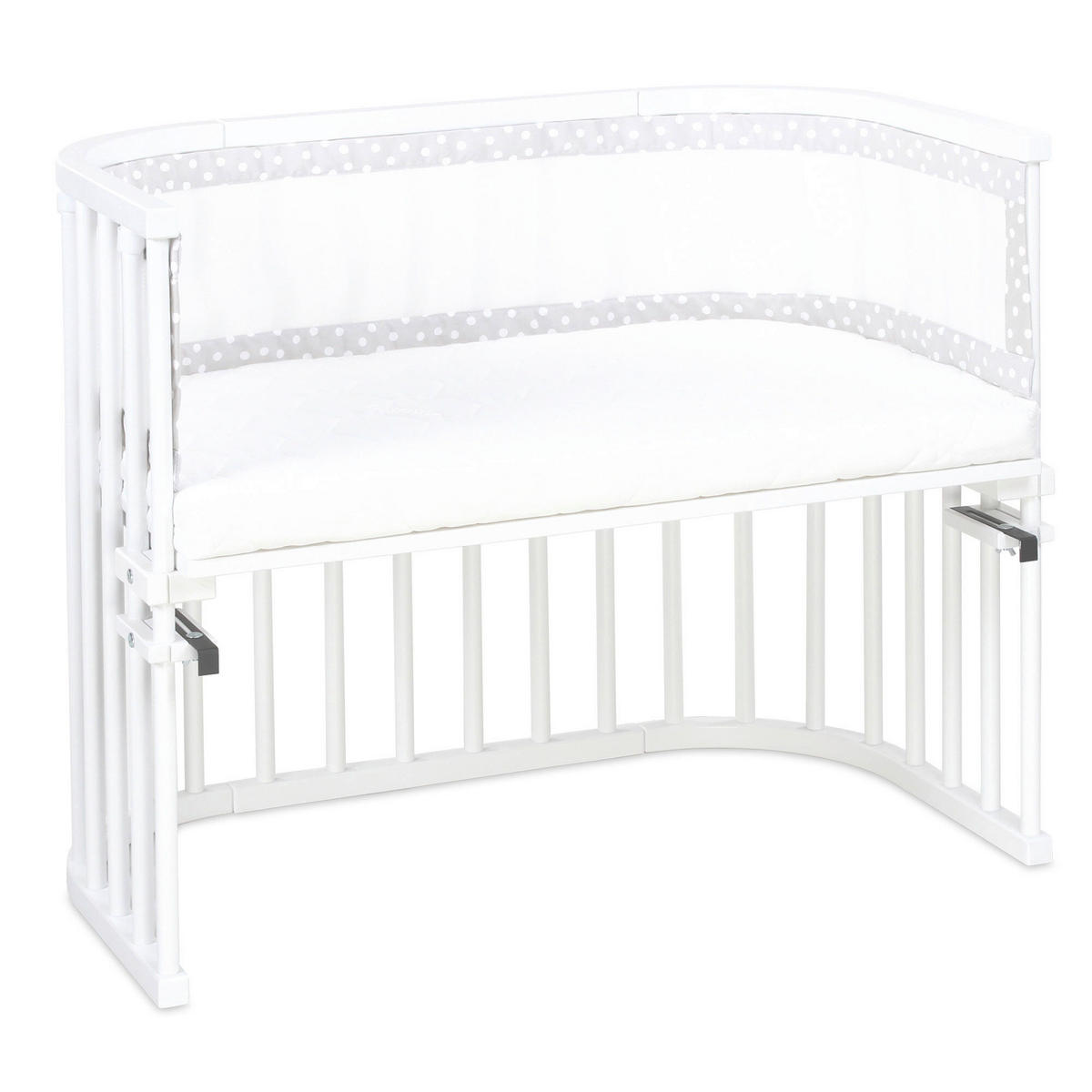 NESTCHEN babybay Nestchen 3D Mesh  - Hellgrau, Basics, Naturmaterialien (149/24/2cm) - Tobi