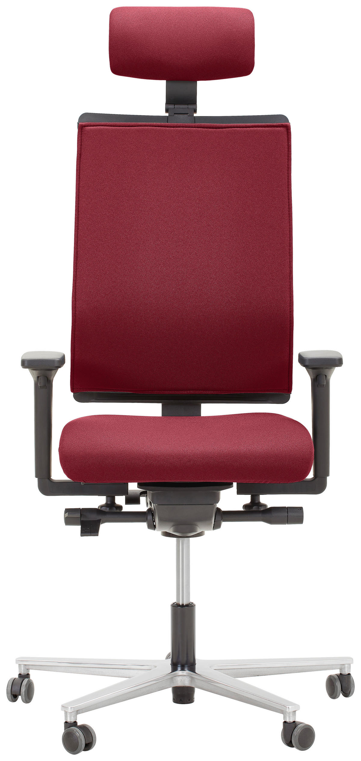 DREHSTUHL Schwarz, Alufarben, Bordeaux  - Bordeaux/Schwarz, KONVENTIONELL, Kunststoff/Textil (63/105/46cm) - Dieter Knoll