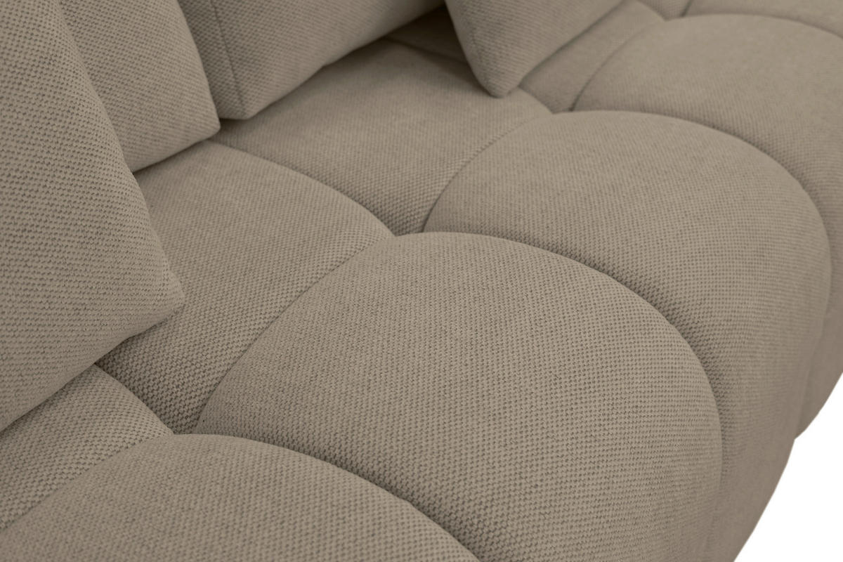 BOXSPRINGSOFA in Chenille Beige  - Beige/Schwarz, MODERN, Kunststoff/Textil (210/72/105cm) - Cantus