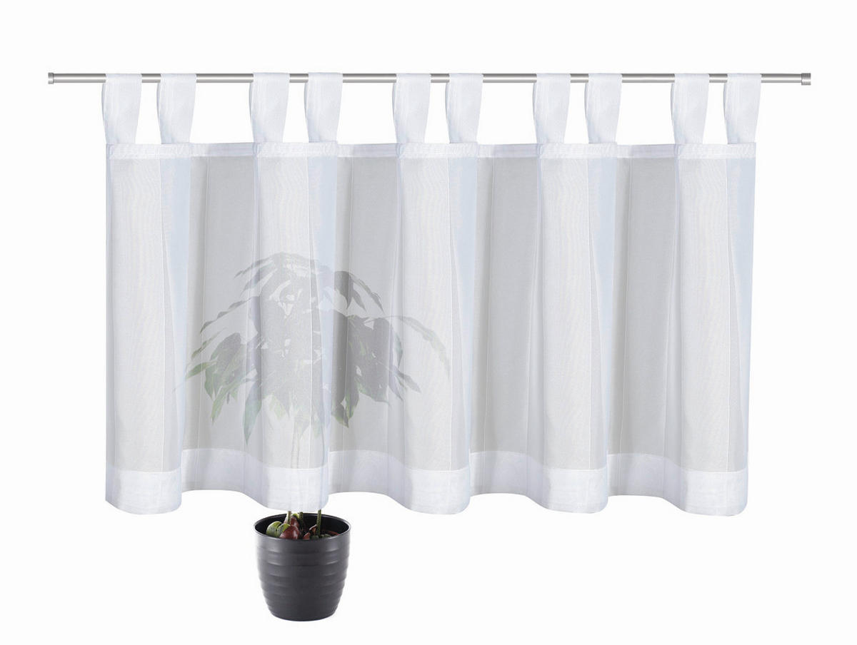 KURZGARDINE   145/50 cm   - Weiß, KONVENTIONELL, Textil (145/50cm)