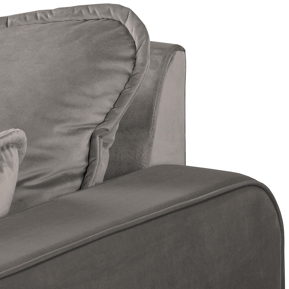 3-SITZER-SOFA in Mikrofaser Grau  - Wengefarben/Grau, Design, Holz/Textil (193/86/87cm) - Livetastic