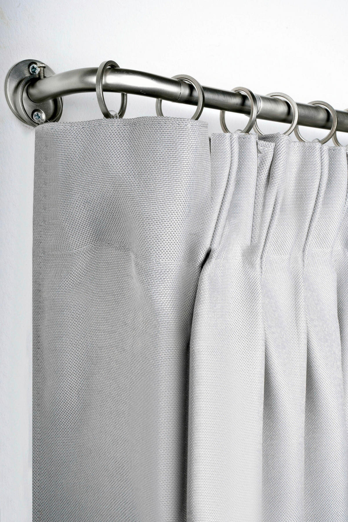 VORHANGSTANGENSET  120 cm  - Grau Hochglanz, Design, Metall (120cm)