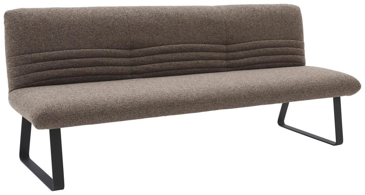 SITZBANK 221/90/70 cm Flachgewebe Olivgrün, Graubraun  - Graubraun/Schwarz, Design, Textil/Metall (221/90/70cm) - Dieter Knoll