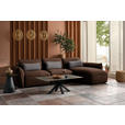 ECKSOFA  in Chenille Braun  340/190 cm  - Schwarz/Braun, Design, Kunststoff/Textil (340/190cm) - Belluti