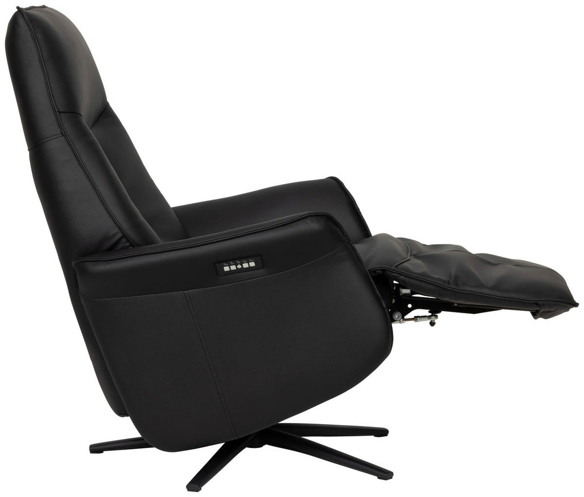RELAXSESSEL Lederlook Echtleder    - Schwarz, Design, Leder/Holz (79/110/83cm) - Livetastic