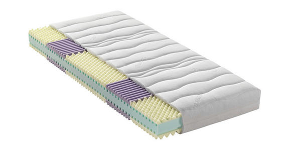 KALTSCHAUMMATRATZE 90/200 cm, Höhe ca.: 18 cm, H3 = fest, 7-Zonen - KONVENTIONELL, Textil (90/200cm) - Sleeptex