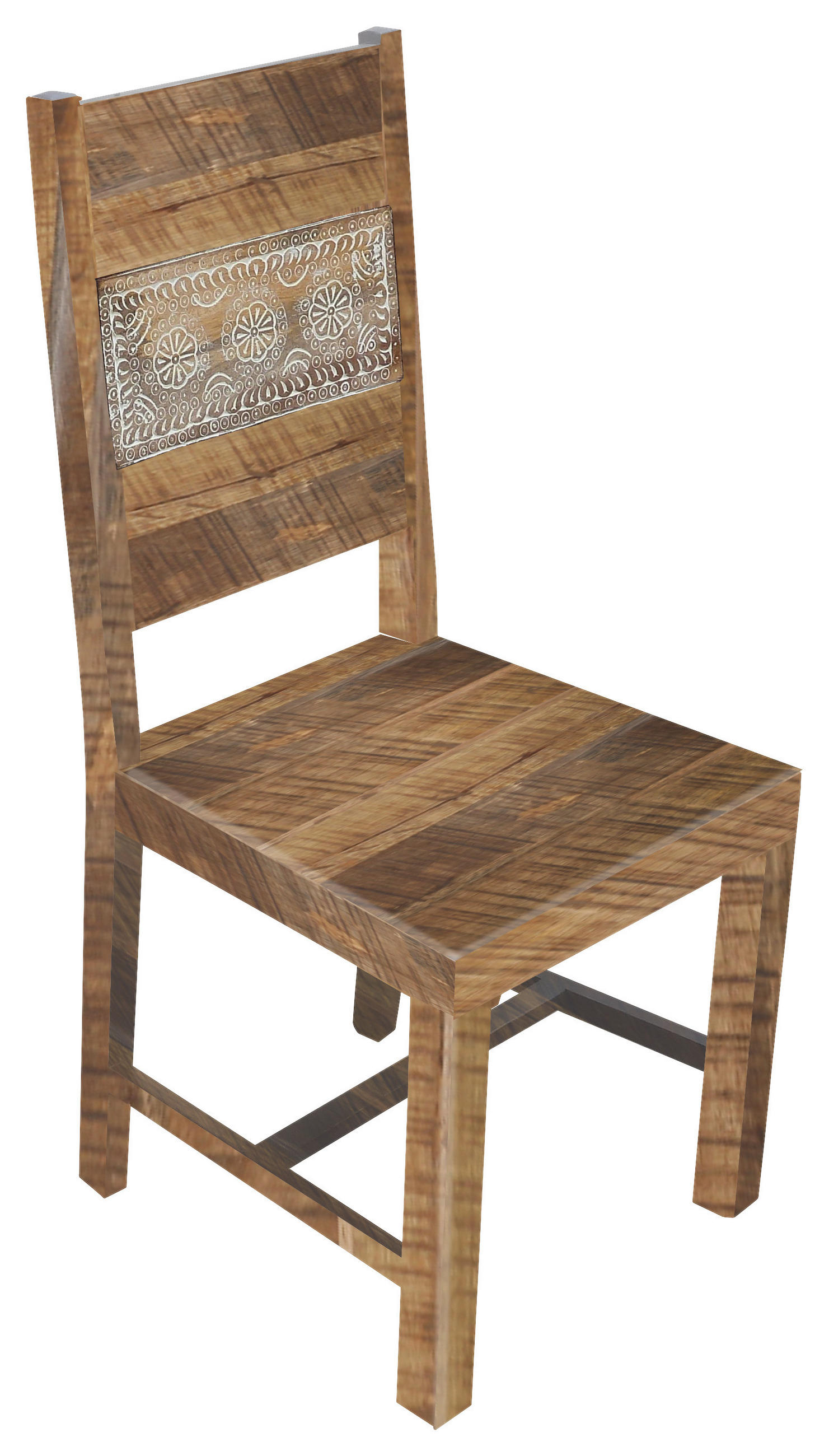 Thumbnail - Landscape Stuhl, Natur, Holz, Mangoholz, massiv, eckig, 45x101x50 cm, Esszimmer, Stühle, Esszimmerstühle, Vierfußstühle