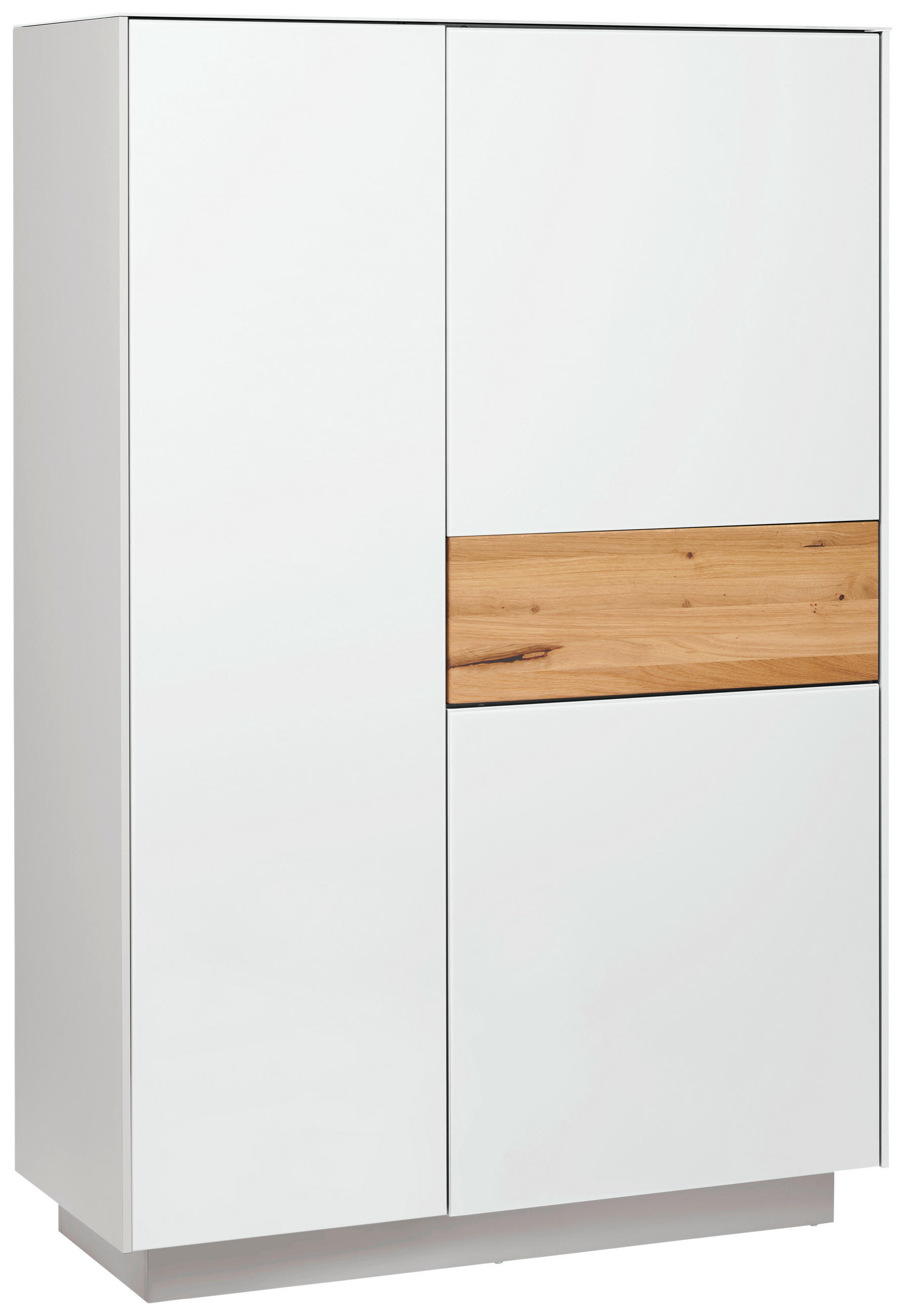 HIGHBOARD Triest Triest Eichefarben, Weiß  101/150/42 cm  - Eichefarben/Weiß, Design, Glas/Holz (101/150/42cm) - Novel