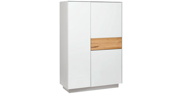 HIGHBOARD Weiß, Eichefarben 101/150/42 cm - Eichefarben/Weiß, Design, Glas/Holz (101/150/42cm) - Novel
