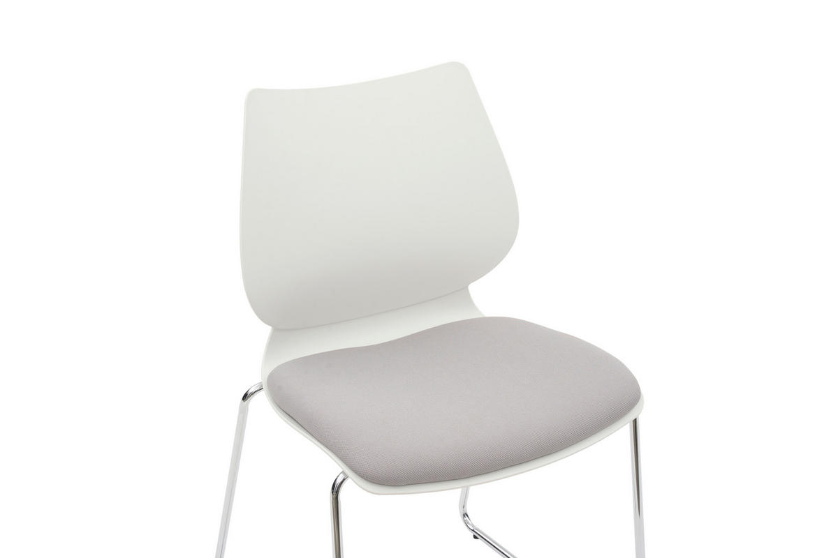 STUHL  in Eisen Webstoff Metall, Kunststoff, Textil matt  - Chromfarben/Hellgrau, MODERN, Kunststoff/Textil (51,5/85.5/58.5cm) - Hom`in