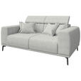 2-SITZER-SOFA Webstoff Naturfarben  - Schwarz/Naturfarben, KONVENTIONELL, Textil/Metall (200/80/110cm) - Carryhome