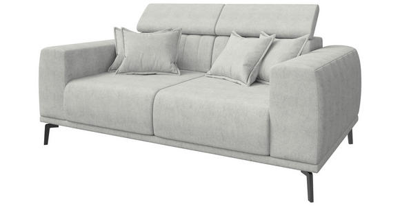 2-SITZER-SOFA Webstoff Naturfarben  - Schwarz/Naturfarben, KONVENTIONELL, Textil/Metall (200/80/110cm) - Carryhome