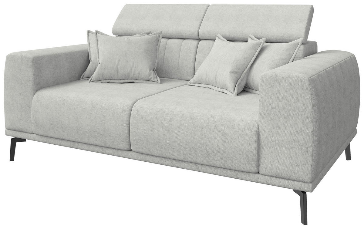 2-SITZER-SOFA Webstoff Naturfarben  - Schwarz/Naturfarben, KONVENTIONELL, Textil/Metall (200/80/110cm) - Carryhome