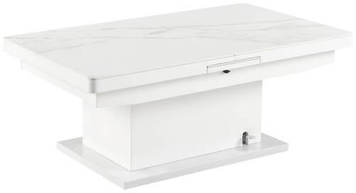 COUCHTISCH in Metall, Keramik 125-150/70/49,5-79 cm  - Weiss, Design, Keramik/Metall (125-150/70/49,5-79cm) - Livetastic