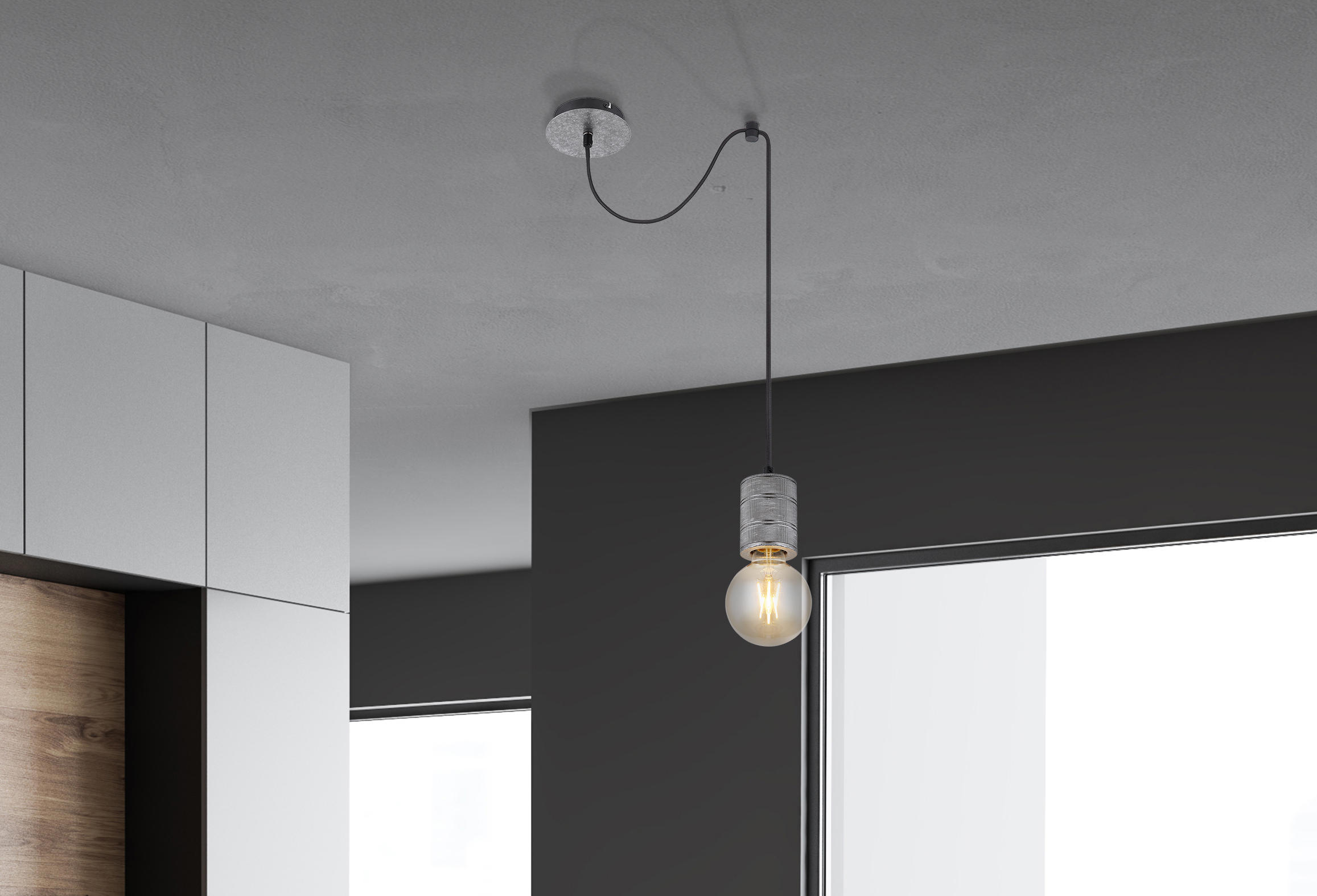 HÄNGELEUCHTE Freddy 12/160 cm   - Silberfarben, Basics, Metall (12/160cm) - Globo
