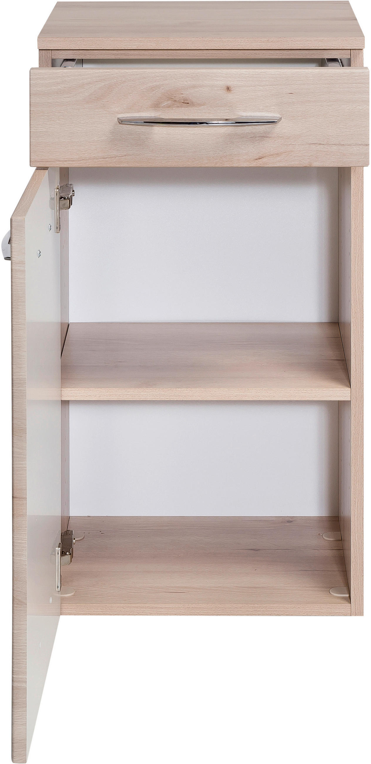 UNTERSCHRANK 40/79/35 cm   - Chromfarben/Buchefarben, KONVENTIONELL, Holzwerkstoff/Metall (40/79/35cm) - Xora