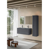 BADEZIMMER 3-teilig  in 120 cm  - Dunkelgrau/Weiß, KONVENTIONELL, Holzwerkstoff/Stein (120cm) - Belluti