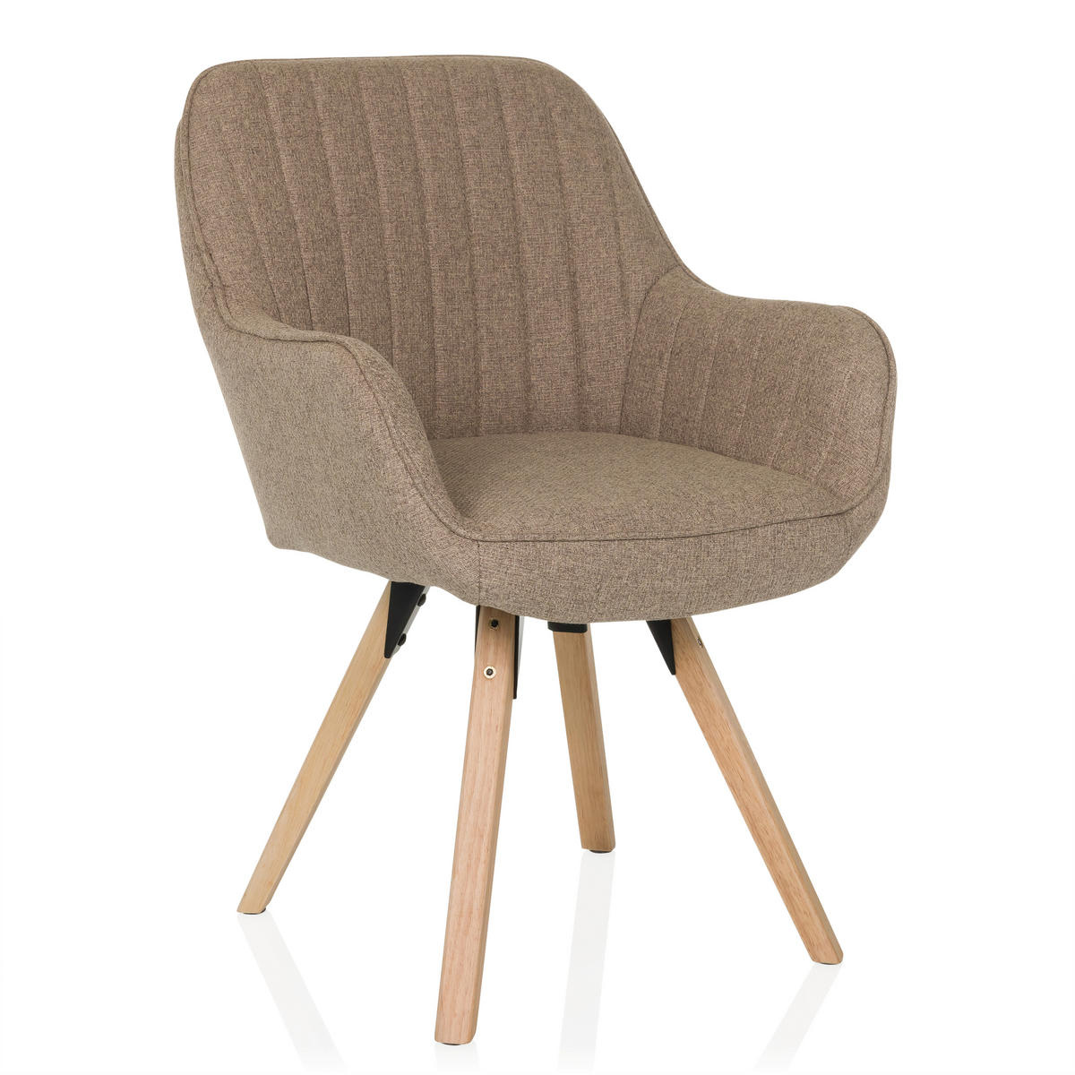 ARMLEHNSTUHL   Flachgewebe  Beige  - Beige/Buchefarben, MODERN, Holz/Textil (56/84/62cm) - MID.YOU