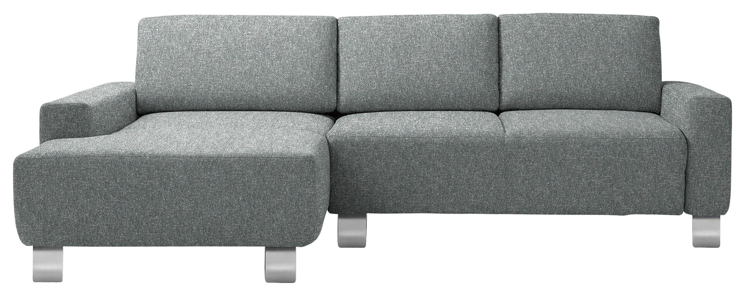 ECKSOFA  in Mikrovelours Graugrün  160/248 cm  - Alufarben/Graugrün, Design, Textil/Metall (160/248cm) - Sedda
