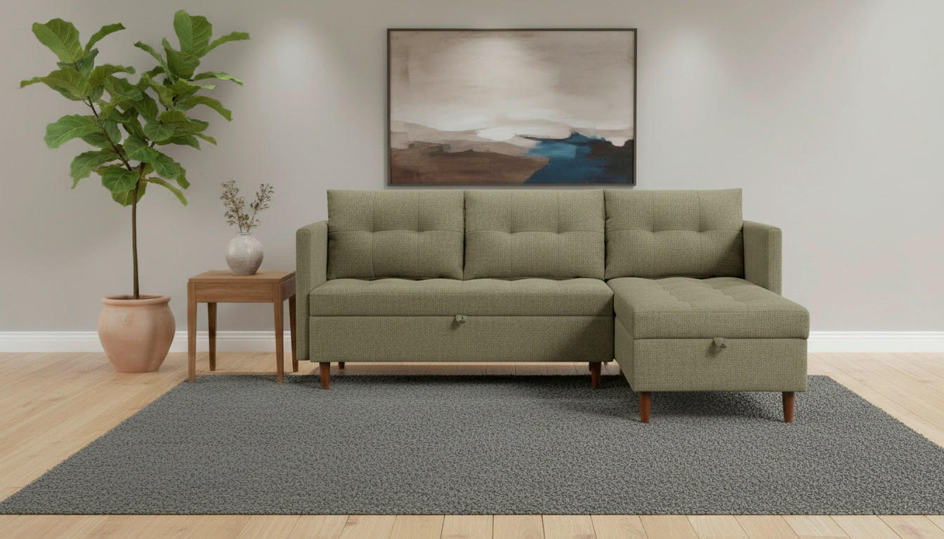 P & B Ecksofa Solin Grün 188x79x123 cm