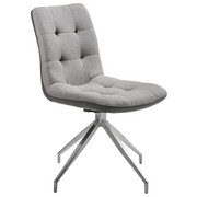 STUHL Lederlook, Mikrofaser Edelstahlfarben, Grau, Hellgrau - Edelstahlfarben/Hellgrau, Design, Textil/Metall (47/86,5/62cm) - XORA