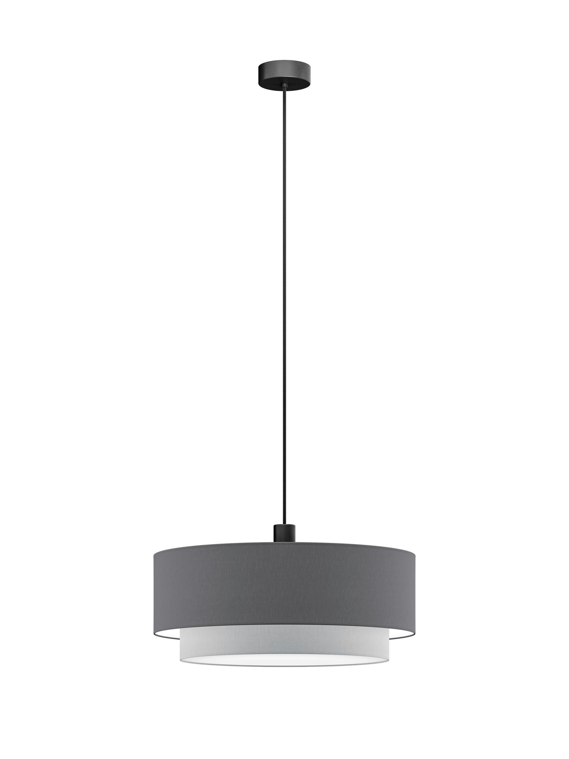 FÜGGŐLÁMPA 50/40/130 cm  - világosszürke/grafitszürke, Basics, műanyag/textil (50/40/130cm)