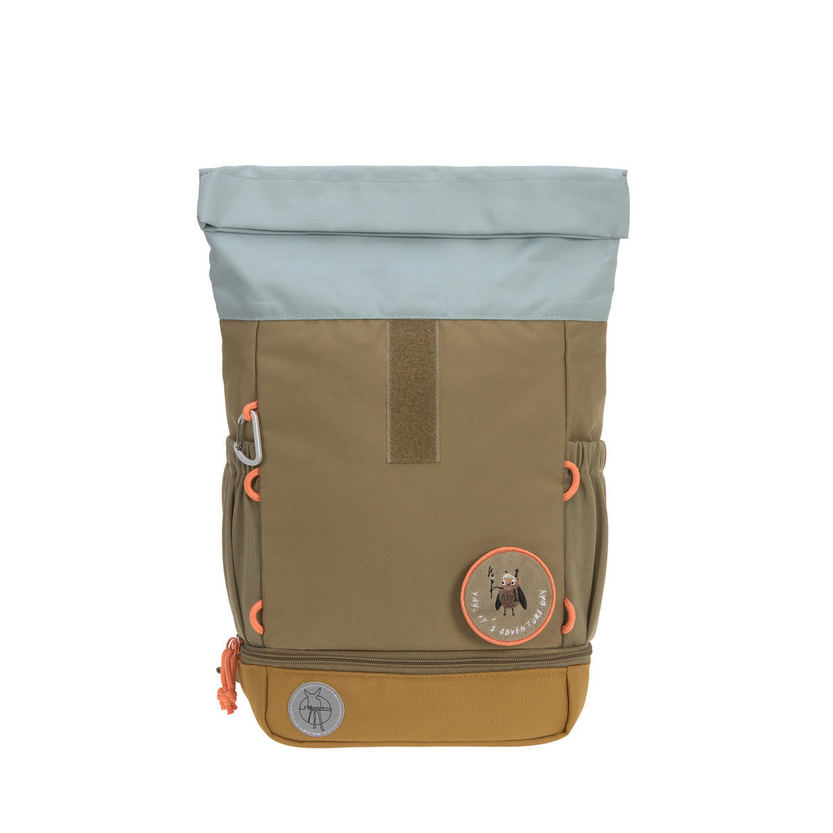 KINDERRUCKSACK Rolltop  - Olivgrün, Basics, Textil (23/11/32,5cm) - Lässig